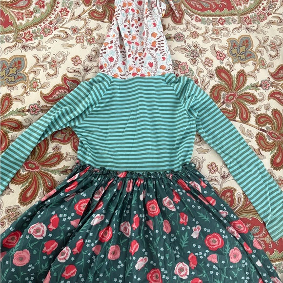 Matilda Jane Striped and Floral Hooded Dress - Size 10 - Picture 2 of 4